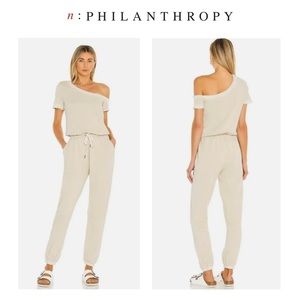 n:PHILANTHROPY Cream Off-Shoulder Jumpsuit